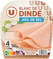 Blanc de dinde sel réduit - x4 tranches 160g