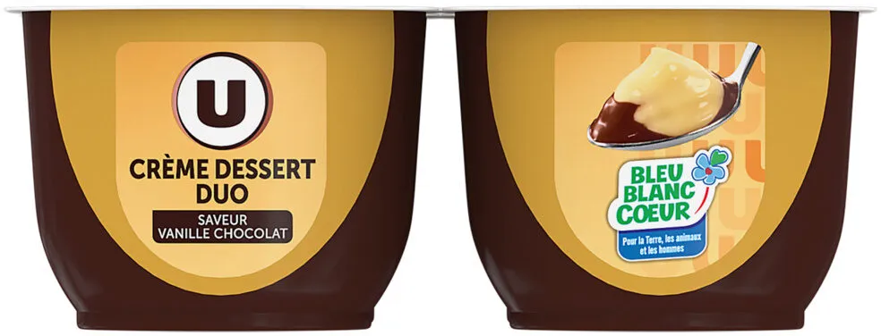 Crème dessert duo saveur vanille chocolat 4x125g