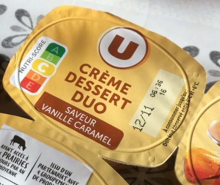 Crème dessert duo saveur vanille caramel 4x125g