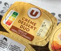 Crème dessert duo saveur vanille caramel 4x125g
