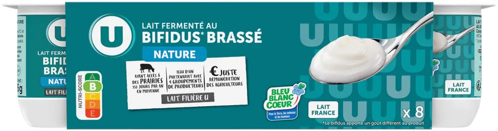 Lait entier fermenté au bifidus nature - x8 1kg