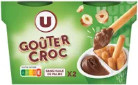 Goûter croc pâte à tartiner noisettes+gressins, 2x60g, 120g