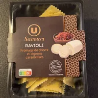Raviolis fromage de chevre et oignons caramélisés
