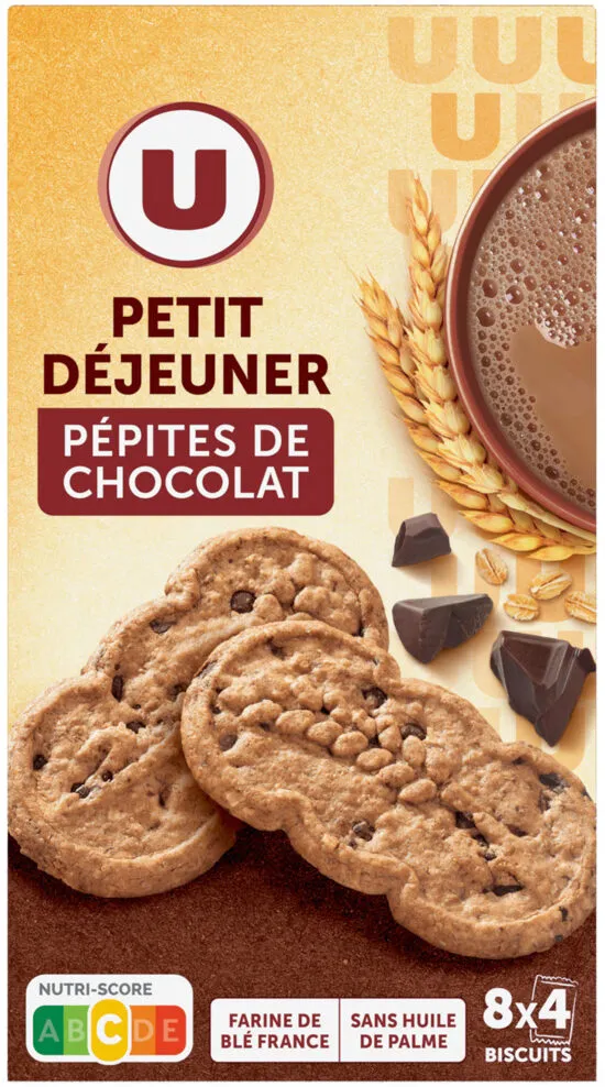Biscuits Petit déjeuner au pépites de chocolat paquet de 400g