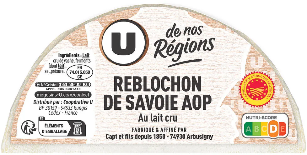 1/2 Reblochon Savoie fruitier AOP lait cru 28%MG, 250g