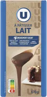 Chocolat au lait à pâtisser Tablette de 170g
