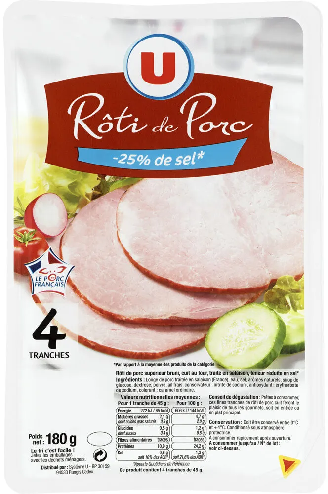 Rôti de porc - 25% de sel Viande de Porc Française
