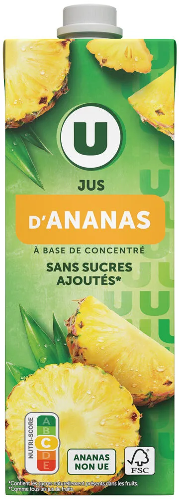 Jus à base de concentré d'ananas 1l