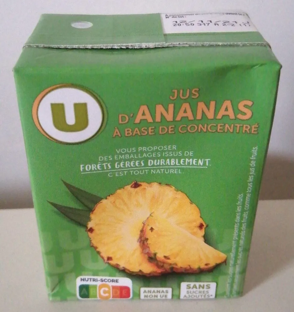 Jus d'Ananas à base de concentré