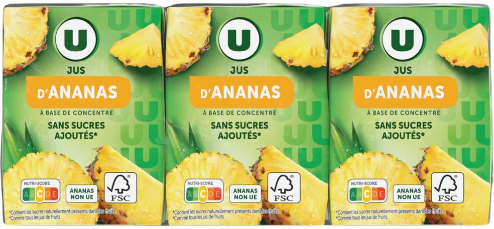 Jus à base de concentré d'ananas 6x20cl