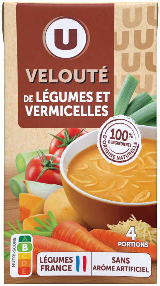 Soupe Velouté de légumes et vermicelles brique de 1litre