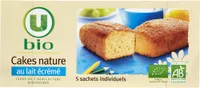 Cake nature au lait écrémé bio paquet de 125g