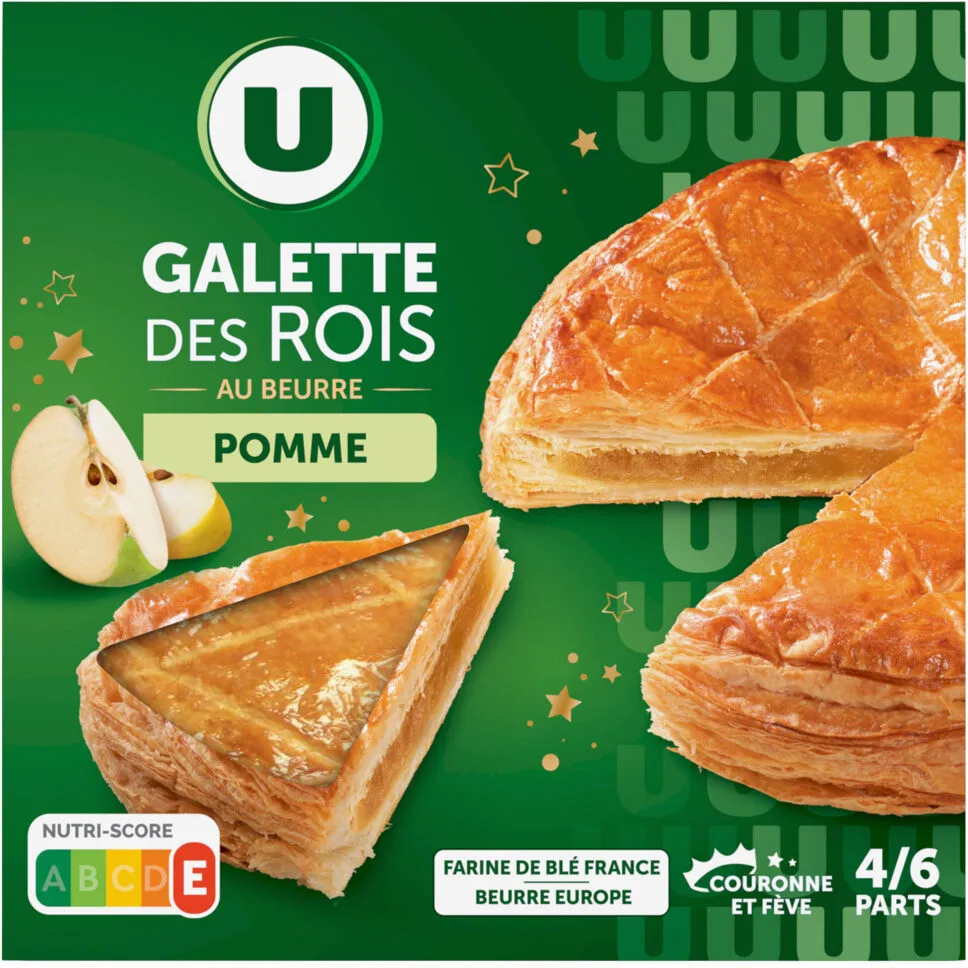 Galette des rois fourrée à la pomme 4/6 parts, 400g