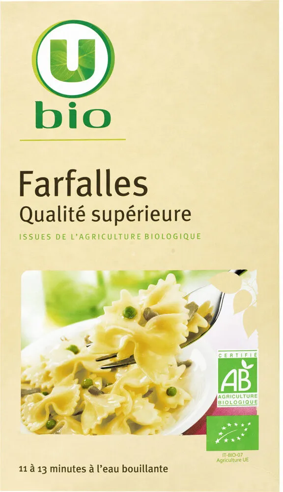 Pâte Farfalles blanches bio, 500g