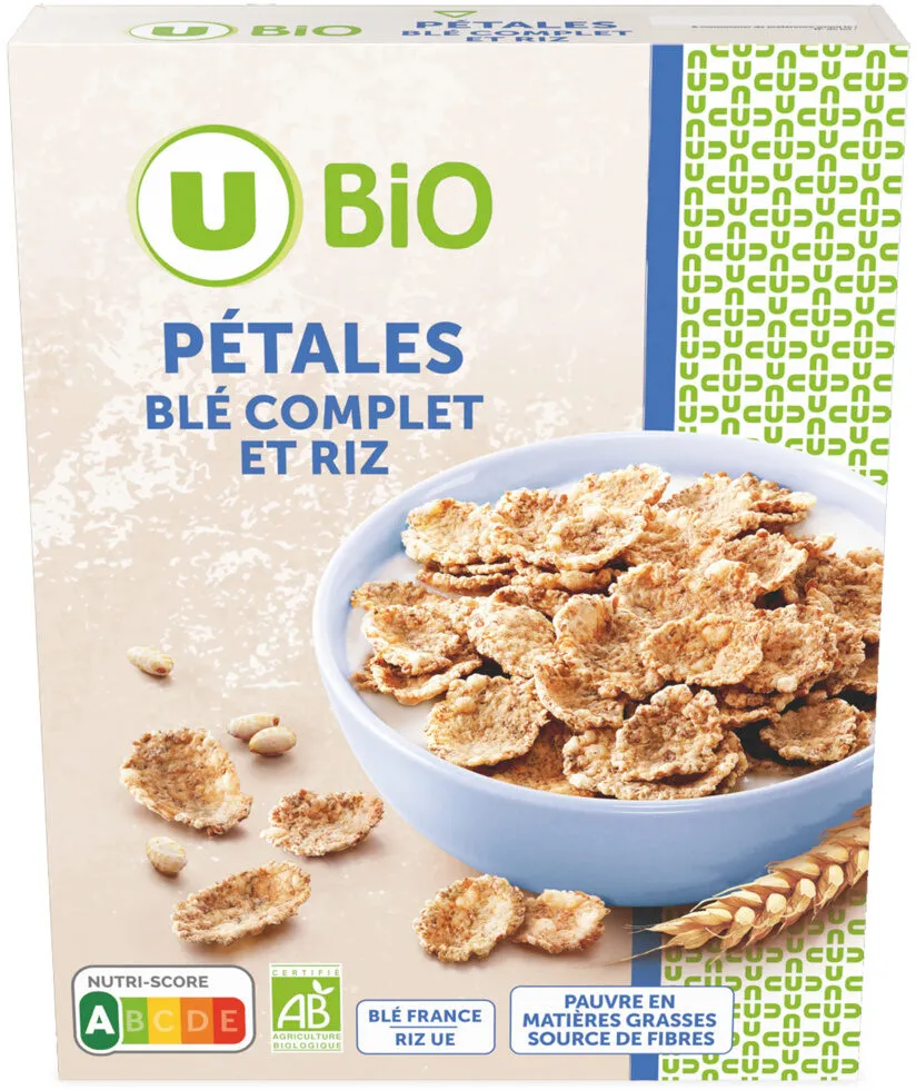 Pétales de blé complet et riz nature 300g