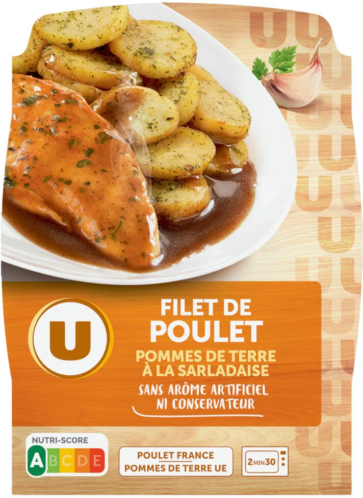 Plat cuisiné individuel Filet de poulet pomme de terre à la sarladaise