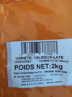 Orange à jus Valencia Late - calibre 6/7 - Catégorie 1 - Filet2kg