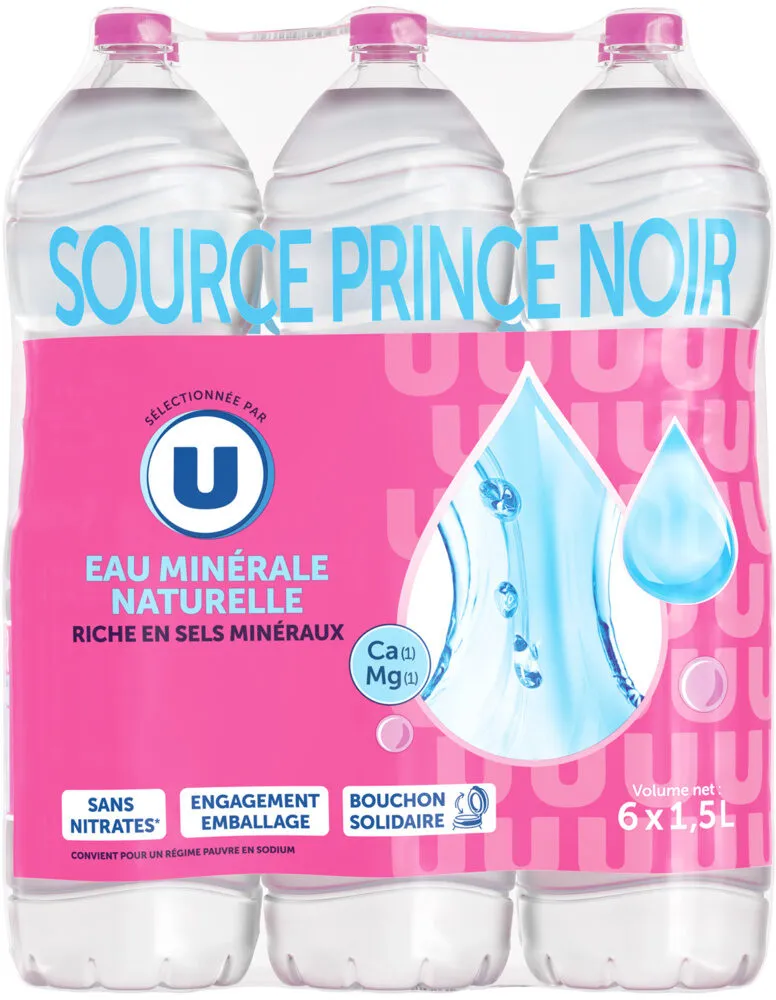 Eau minérale naturelle source prince noir pack 6x1,5L