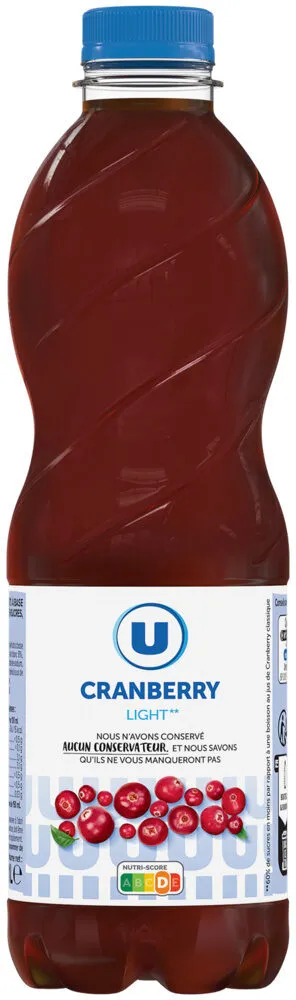 Boisson cranberry light bouteille de 1l