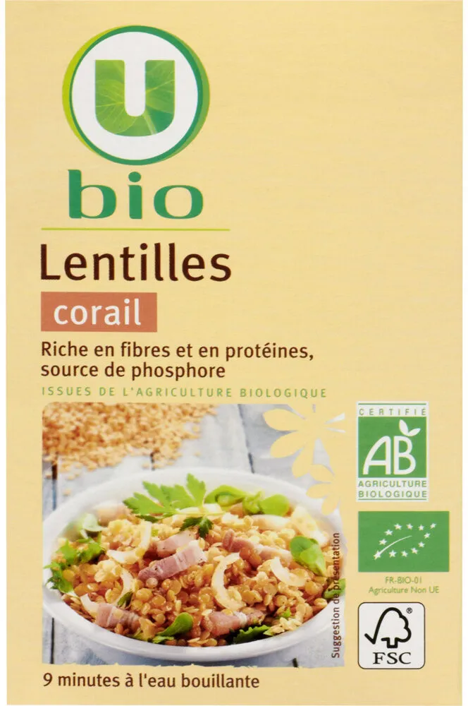 Lentilles corail, paquet de 500g