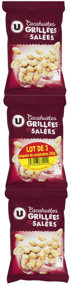 Cacahuètes grillées et salées, 3x250G