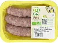 Saucisse de Toulouse bio, France, 3 pièces, barquette, 300g