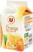 Pur jus d'orange avec pulpe réfrigéré