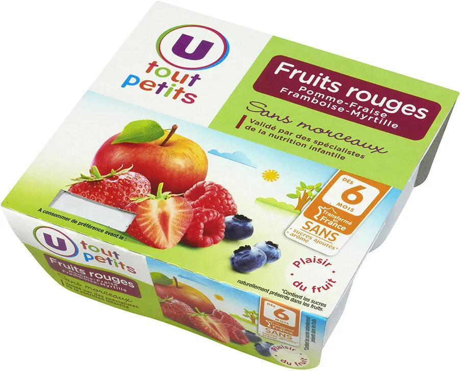 Pots pour bébé dessert pomme fruits rouges