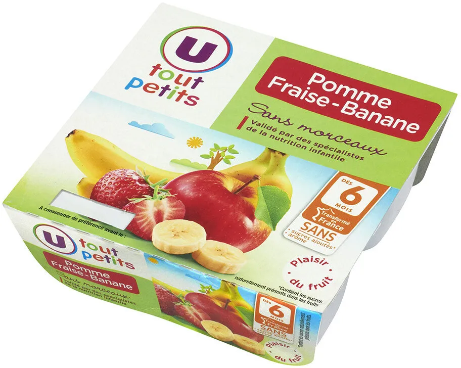 Pots pour bébé dessert pomme, fraise et banane