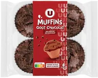 Muffins goût chocolat et aux pépites de chocolat, x4 300g