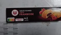 Biscuits Sablés fourrés coeur framboise, 100g