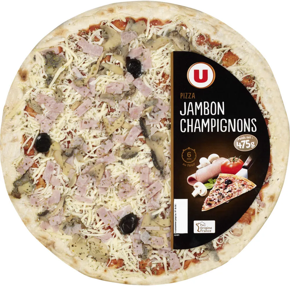Pizza au jambon et aux champignons
