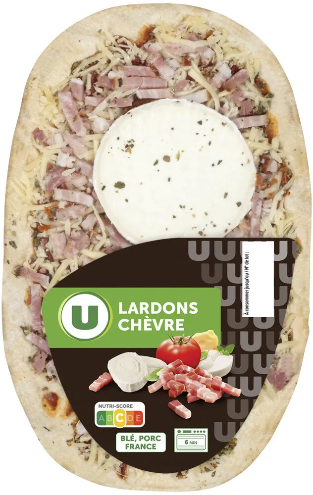 Pizza lardons fumés chèvre 200g