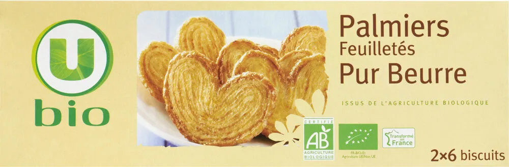 Palmiers pur beurre paquet de 100g