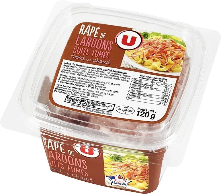 Râpé de lardons fumés cuits VIANDE DE PORC FRANCAISE
