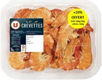Crevette cuite, Penaeus spp, 50/70, élevée en Amérique du Sud et Centrale, barquette de 500g + 10% offert