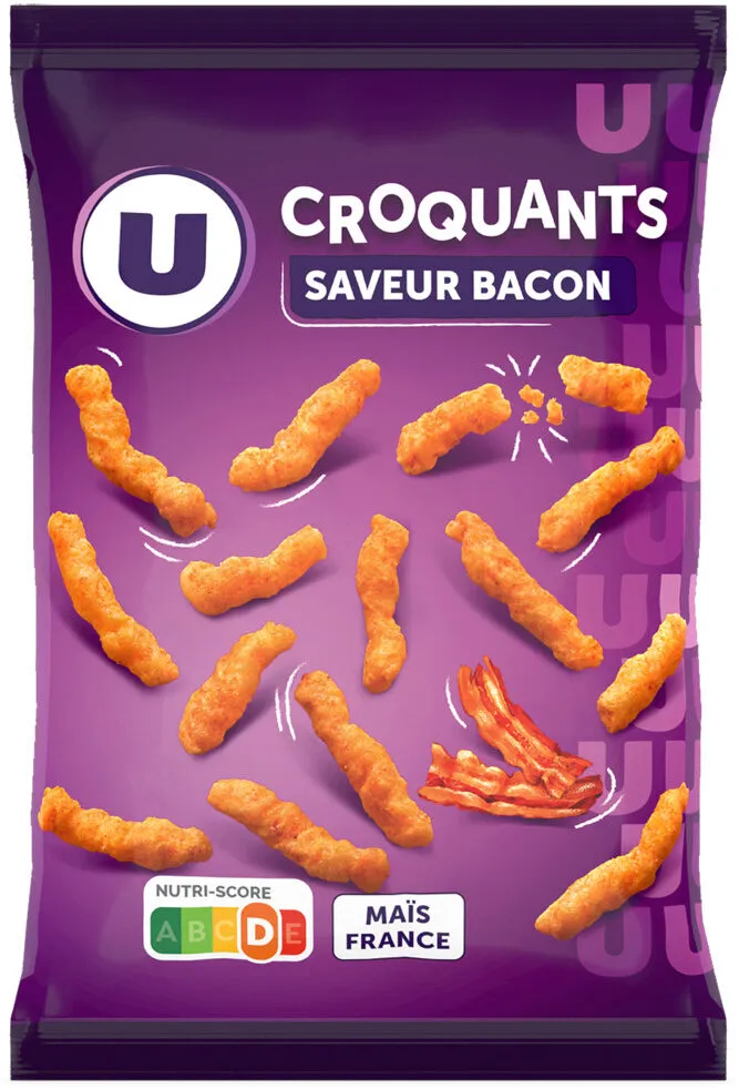 Biscuits apéritifs Croquant goût bacon sachet de 90g