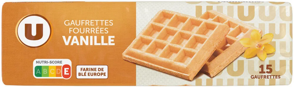 Gaufrettes fourrées saveur vanille paquet de 110g