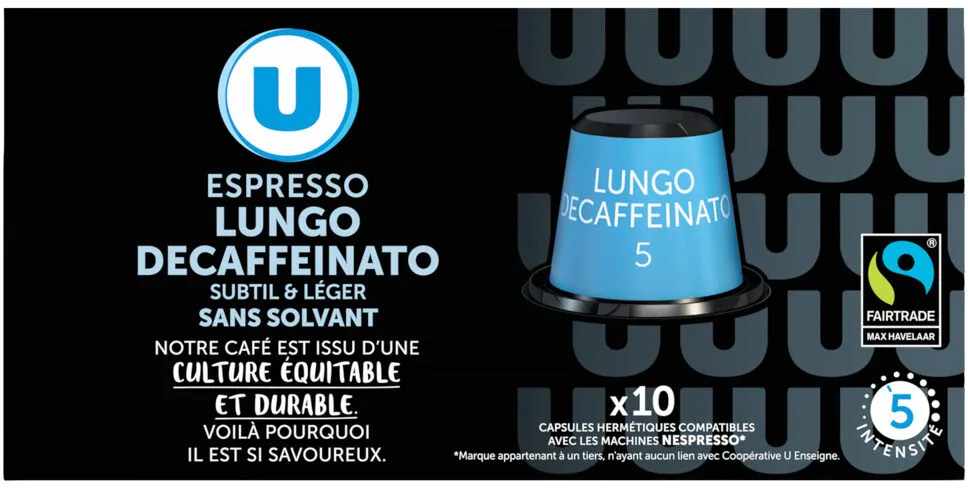 Café espresso lungo décaféiné