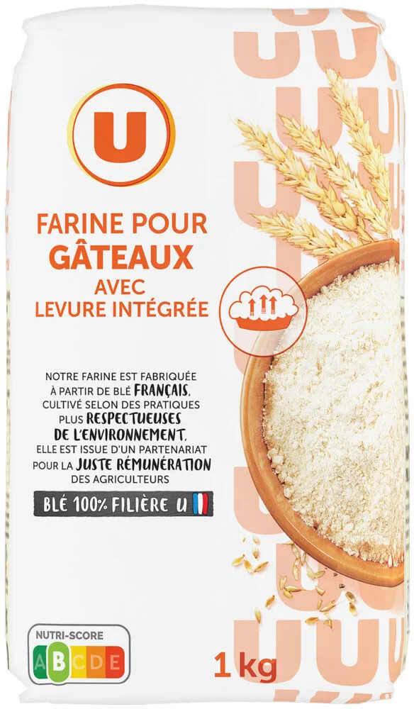 Farine à gateaux avec poudres à lever incorporées sachet de 1kg