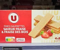 Fines gaufrettes saveur fraise & fraise des bois, 160g
