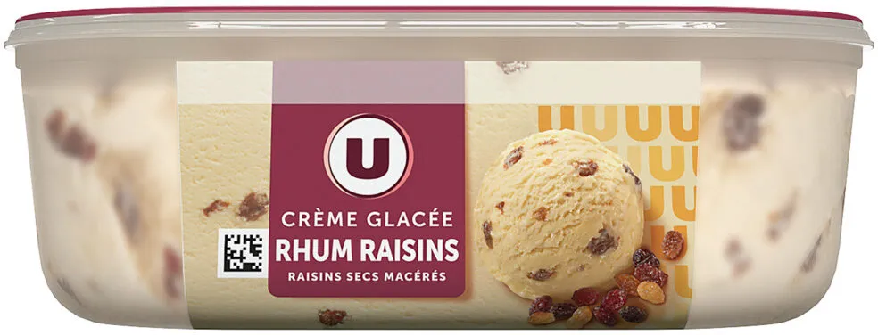 Crème glacée rhum/raisins, bac 534G