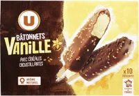 Bâtonnets glacés vanille avec céréales crousitllantes 10 pièces, 370g