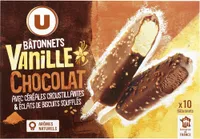 Bâtonnets glacés vanille et chocolat 10 unités, 370g