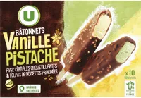 Bâtonnets glacés vanille pistache 10 unités, 370g