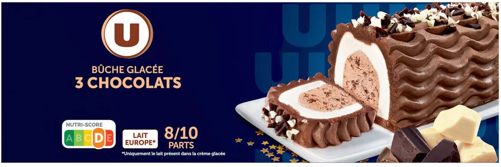 Bûche glacée aux 3 chocolats, 507g - 6/8 parts