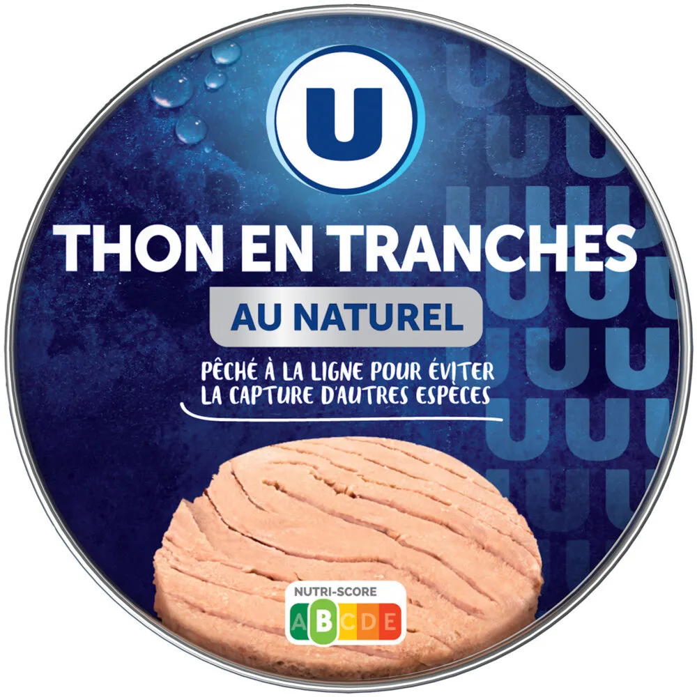 Thon en tranche au naturel pêché à la ligne boîte 1/3 186g