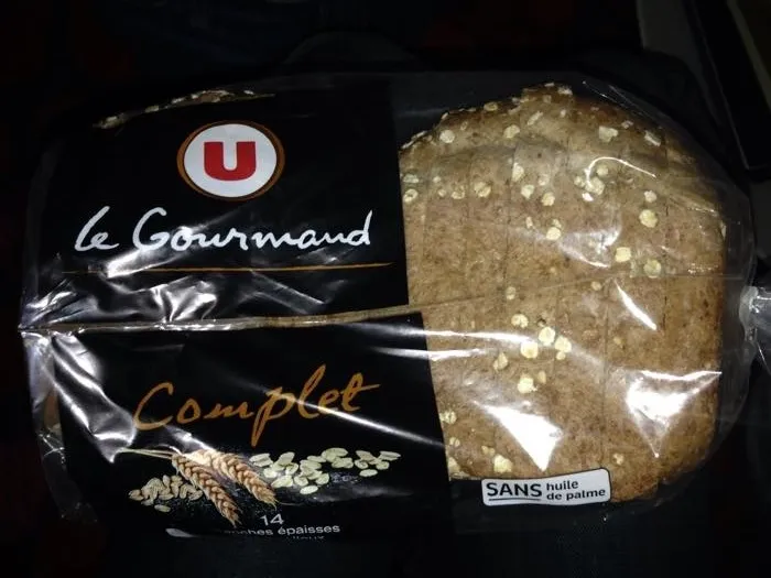 Pain de mie gourmand complet tranches épaisses 500g