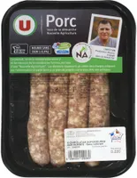 Chipolata sans colorant aux herbes, France, 4 pièces, barquette, 220g