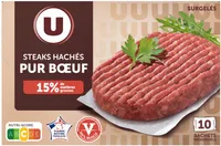 Steaks hachés pur boeuf 15% - 10x100g boîte